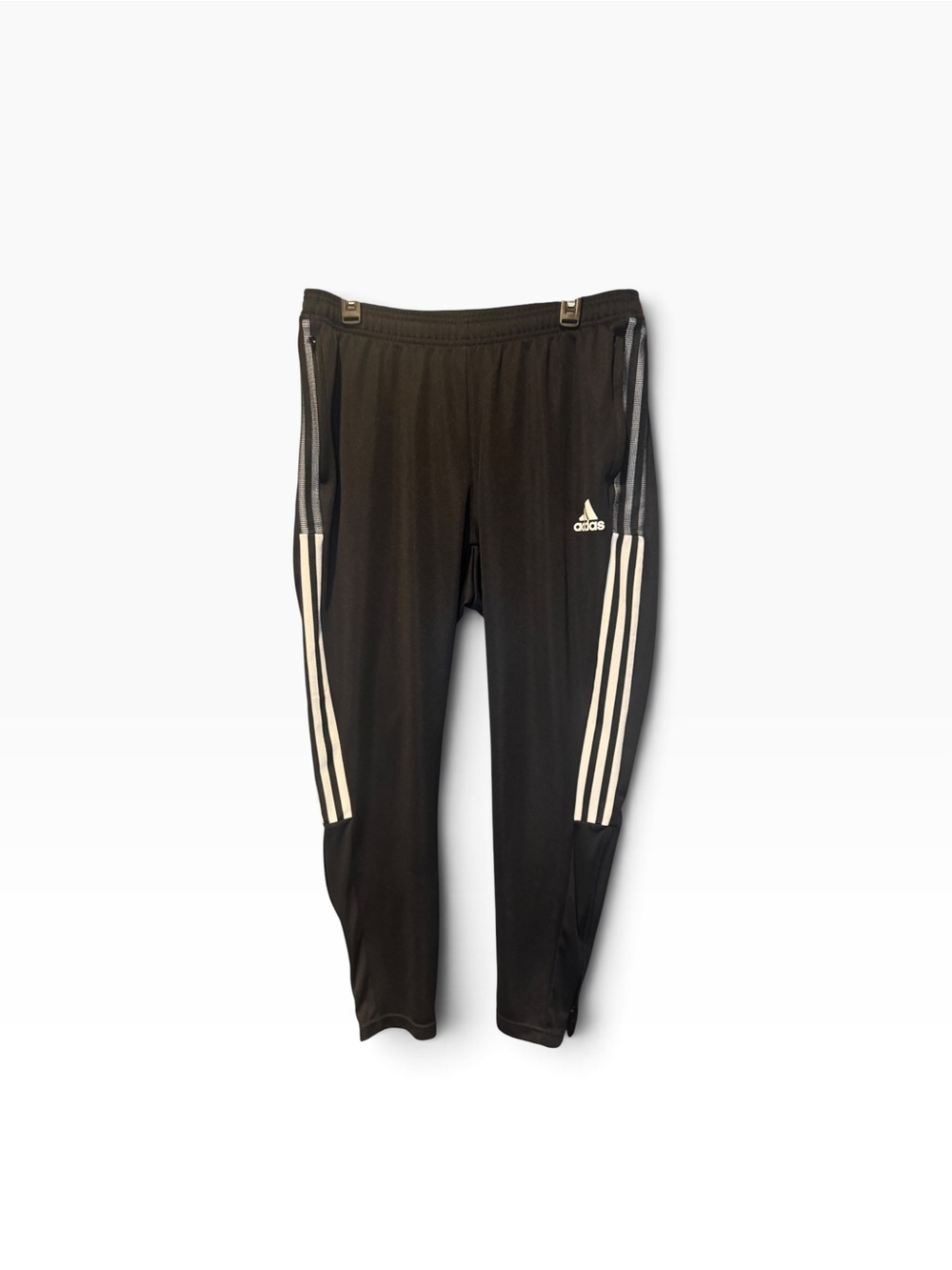adidas Black Track Pants with White Three-Stripes